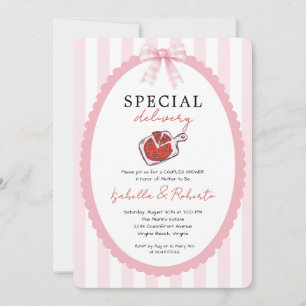 Invitation Faire livrer une pizza tout en un  Baby Shower 