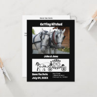 Faire Mariage Cheval Wagon Photo Monogram Invitati