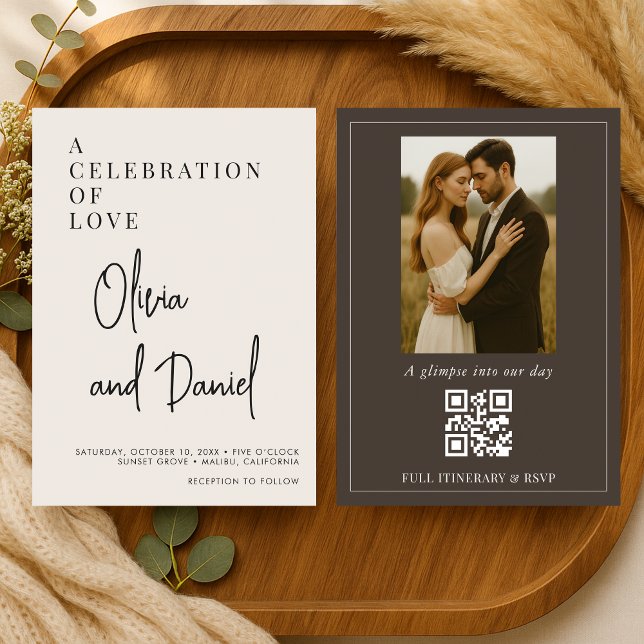 Invitation Faire Mariage Code QR Photo Écriture (Créateur téléchargé)