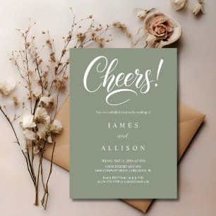 Invitation Faire Mariage Élégant Script Vert Sauge