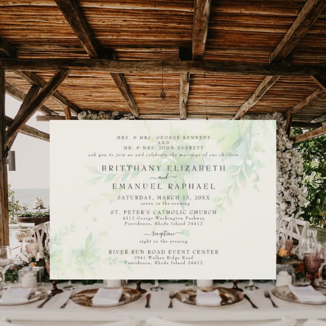 Invitation Faire Papeterie de Mariage Horizontale Crème aux F (Créateur téléchargé)