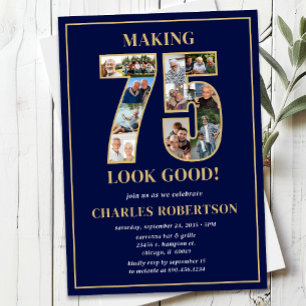 Invitation Faire paraître 75 ans sous un bon jour Photo Anniv