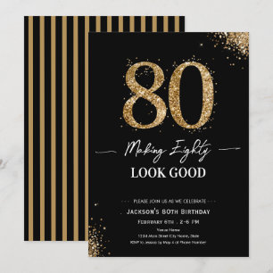 Invitation Faire paraître 80 ans bien Anniversaire