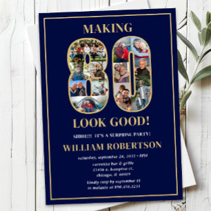 Invitation Faire paraître 80 ans bien Photo Surprise Annivers