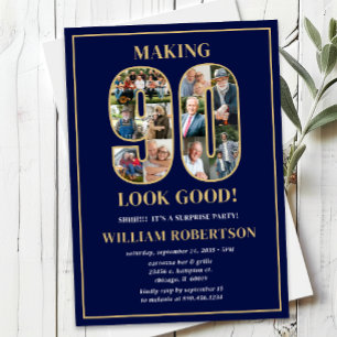 Invitation Faire paraître 90 ans jeune Photo Surprise Anniver