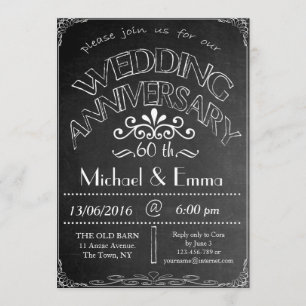 Invitation Faire part d'anniversaire de mariage sur tableau n