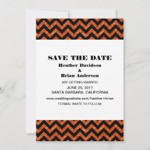 Invitation Faire part d'annonce Chevron Glitter Save the Date