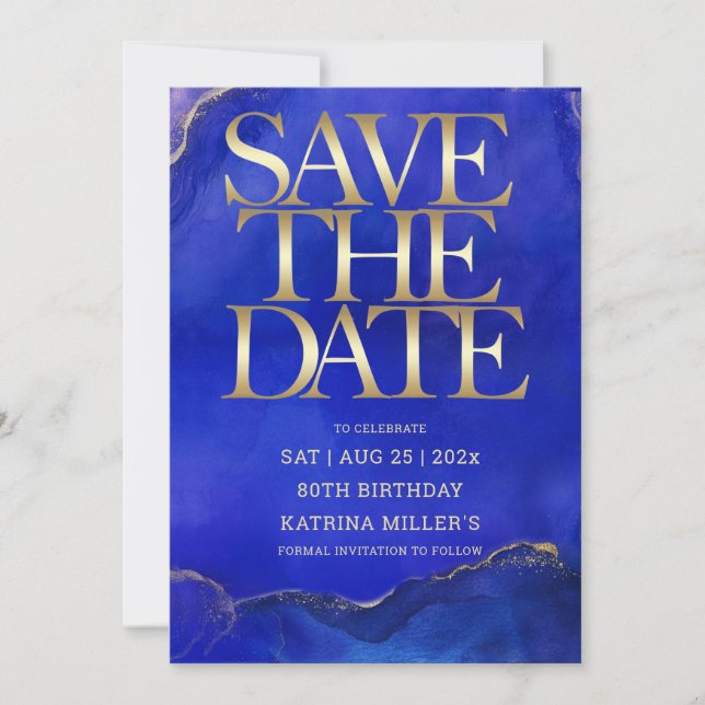 Invitation Faire part de 80e anniversaire modifiable (Devant)