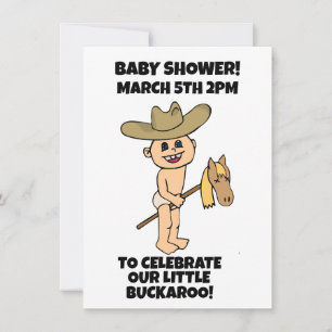 Invitation Faire part de BABY SHOWER PETIT GARÇON COWBOY