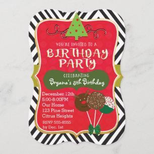 Invitation Faire part de Cake pops pour fête d'anniversaire d