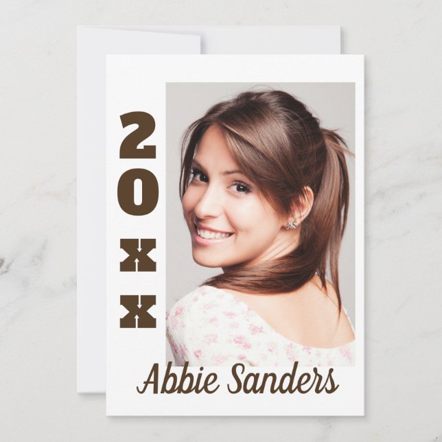 Invitation Faire part de date de graduation de couleur person (Devant)