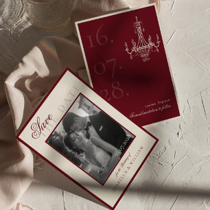 Invitation Faire part de date de luxe noir et blanc