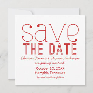 Invitation Faire part de date de mariage à typographie tendan