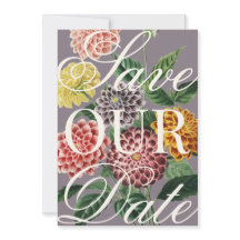 Faire part de date de mariage géant à motif floral
