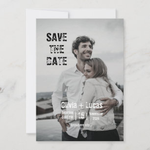 Invitation Faire part de date de mariage photo tendance minim