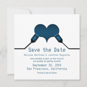 Invitation Faire part de date de mariage USB Love Connection,
