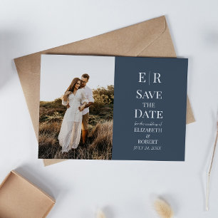 Invitation Faire part de date de sauvegarde de monogramme ble
