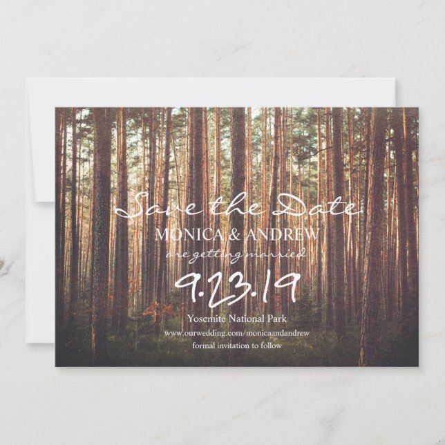 Invitation Faire part de date de sauvegarde rustique d'arbre  (Devant)
