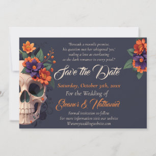 Invitation Faire part de date élégant gothique à motif floral