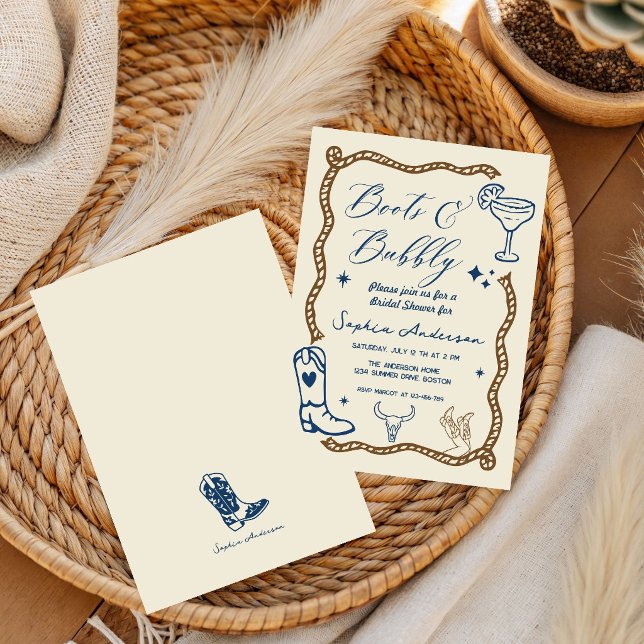Invitation Faire part de douche de mariée rustique à bottes d (Créateur téléchargé)