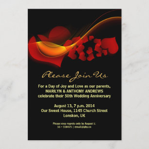 Invitation faire part de jubilé de coeurs d'amour