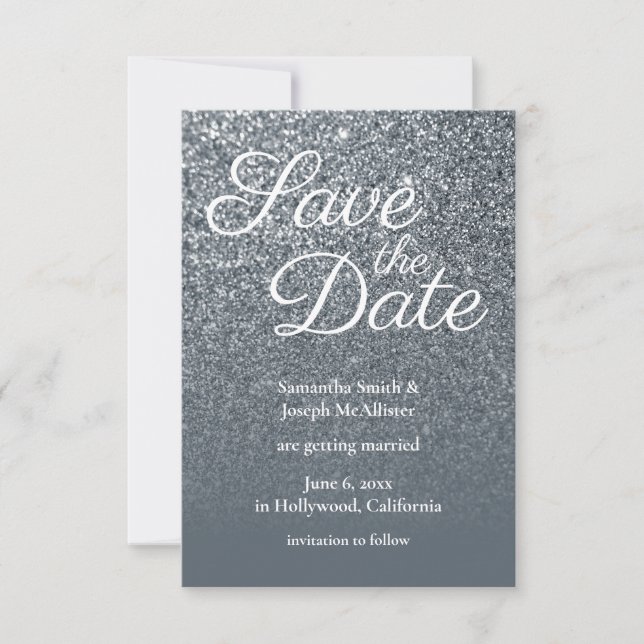 Invitation Faire part de mariage à gratter ombré gris (Devant)