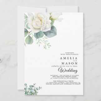 Invitation faire part de mariage à la verdure d'eucalyptus