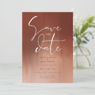 Invitation Faire part de mariage à l'aquarelle orange brûlé