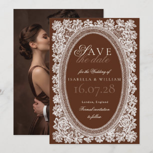 Invitation Faire part de mariage ancien style avec photo marr