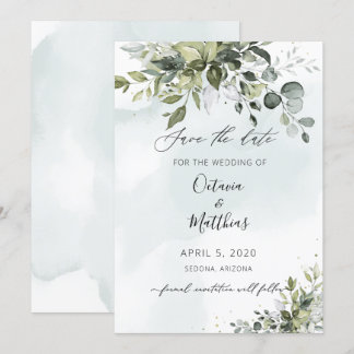 Invitation Faire part de mariage aquarelle rustique à motif d