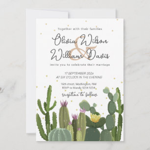 Invitation Faire part de mariage Cactus Greenery