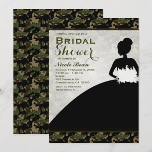 Invitation Faire part de mariage camouflage de douche de mari
