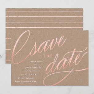 Invitation Faire part de mariage Chic Rustique Rose Gold Ro