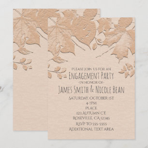 Invitation Faire part de mariage d'automne rustique aux feuil