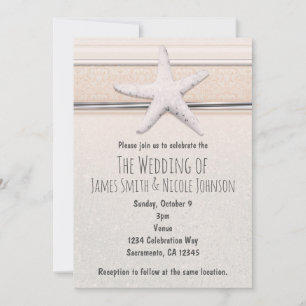 Invitation Faire part de mariage de plage blanc crémeux d'éto