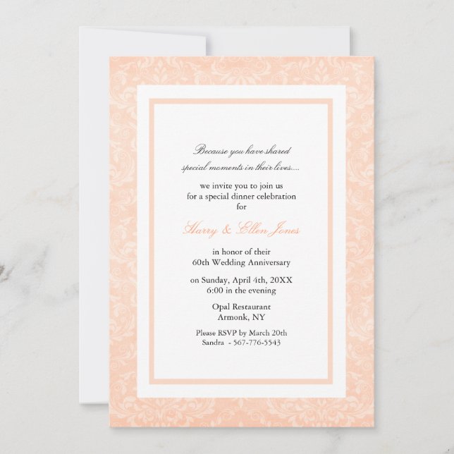 Invitation Faire part de mariage et d'anniversaire de mariage (Devant)