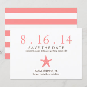 Invitation Faire part de mariage étoile de mer Coral