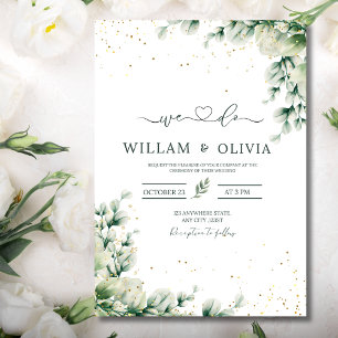 Invitation Faire part de mariage floral Eucalyptus verdure 