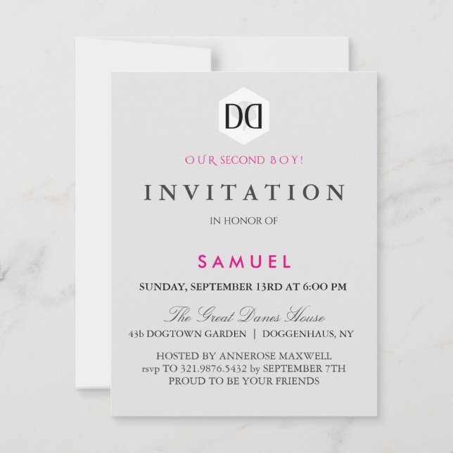Invitation faire part de mariage grand danois (Dos)