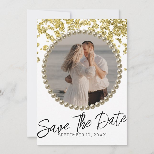 Invitation Faire part de mariage pailleté et scintillant (Devant)