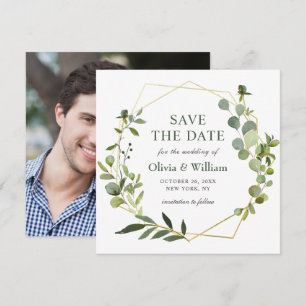 Invitation Faire part de mariage PHOTO Eucalyptus Moderne SAU