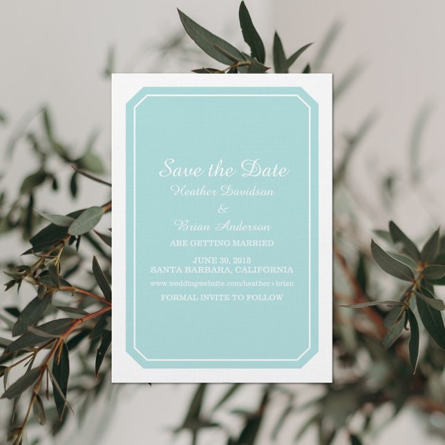 Invitation Faire part de mariage Turquoise Simply Elegant Sav (Créateur téléchargé)