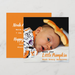 Invitation Faire part de naissance avec photo de Thanksgiving