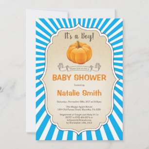 Invitation Faire part de naissance bébé citrouille Garçon Aut