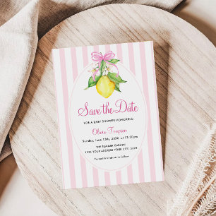 Invitation Faire part de naissance Coquette Lemon Pink