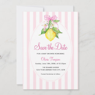 Invitation Faire part de naissance Coquette Lemon Pink