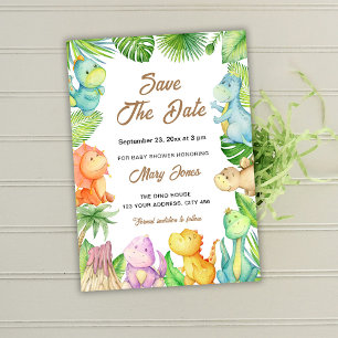 Invitation Faire part de naissance de petit dinosaure Baby Sh