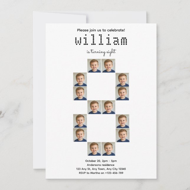 Invitation Faire part de naissance en collage photo Great Eig (Devant)