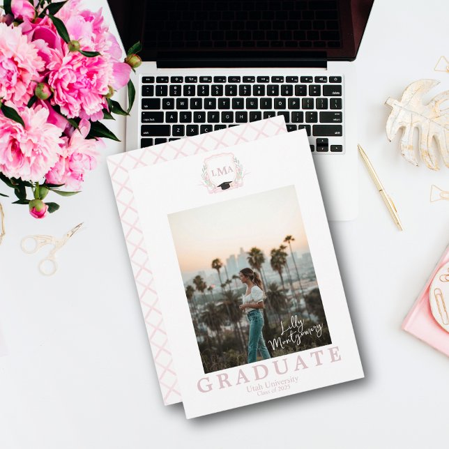 Invitation Faire part de remise de diplôme photo monogramme C (Créateur téléchargé)