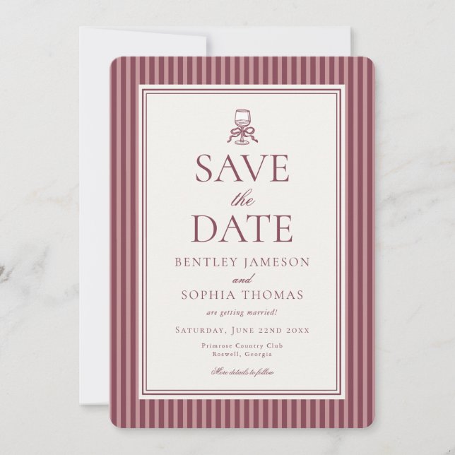 Invitation Faire part de Striped Mocha Brown Espresso (Devant)